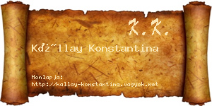 Kállay Konstantina névjegykártya
